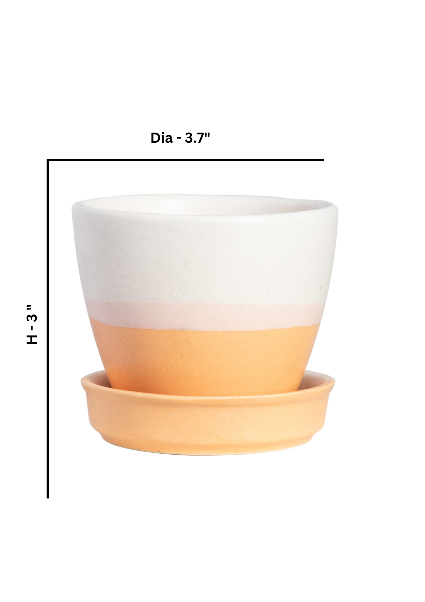 Orange-Peach Ceramic Planter Pot