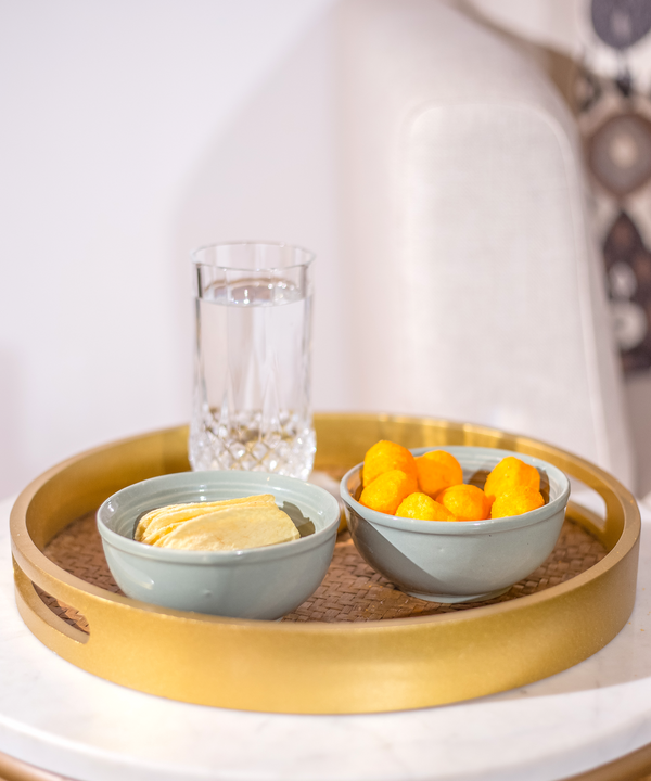 Studio Pottery Ceramic Light Pastel Green Bowls - Set of 2