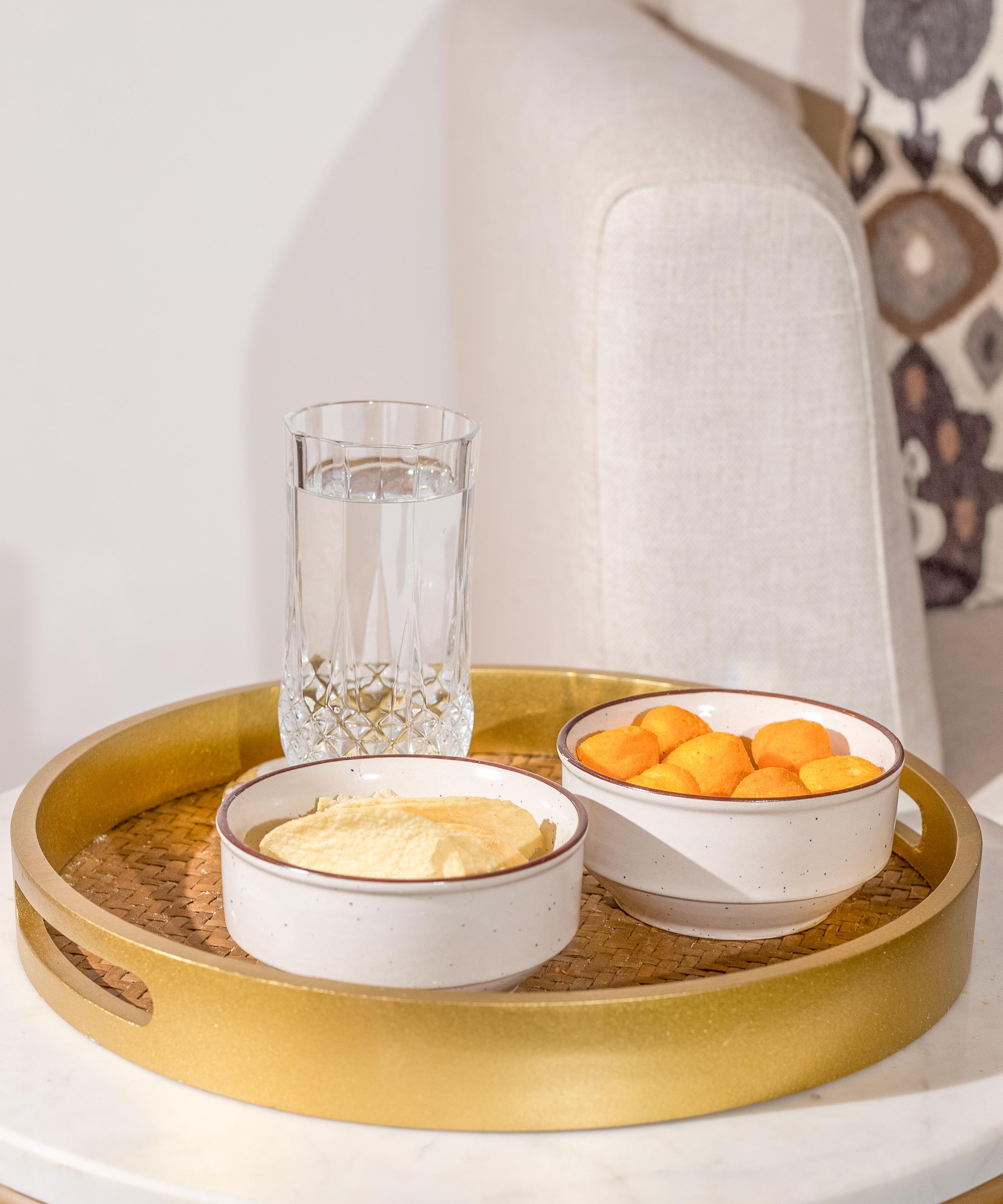 Off-White Speckled Studio Pottery Ceramic Bowls - Set of 2