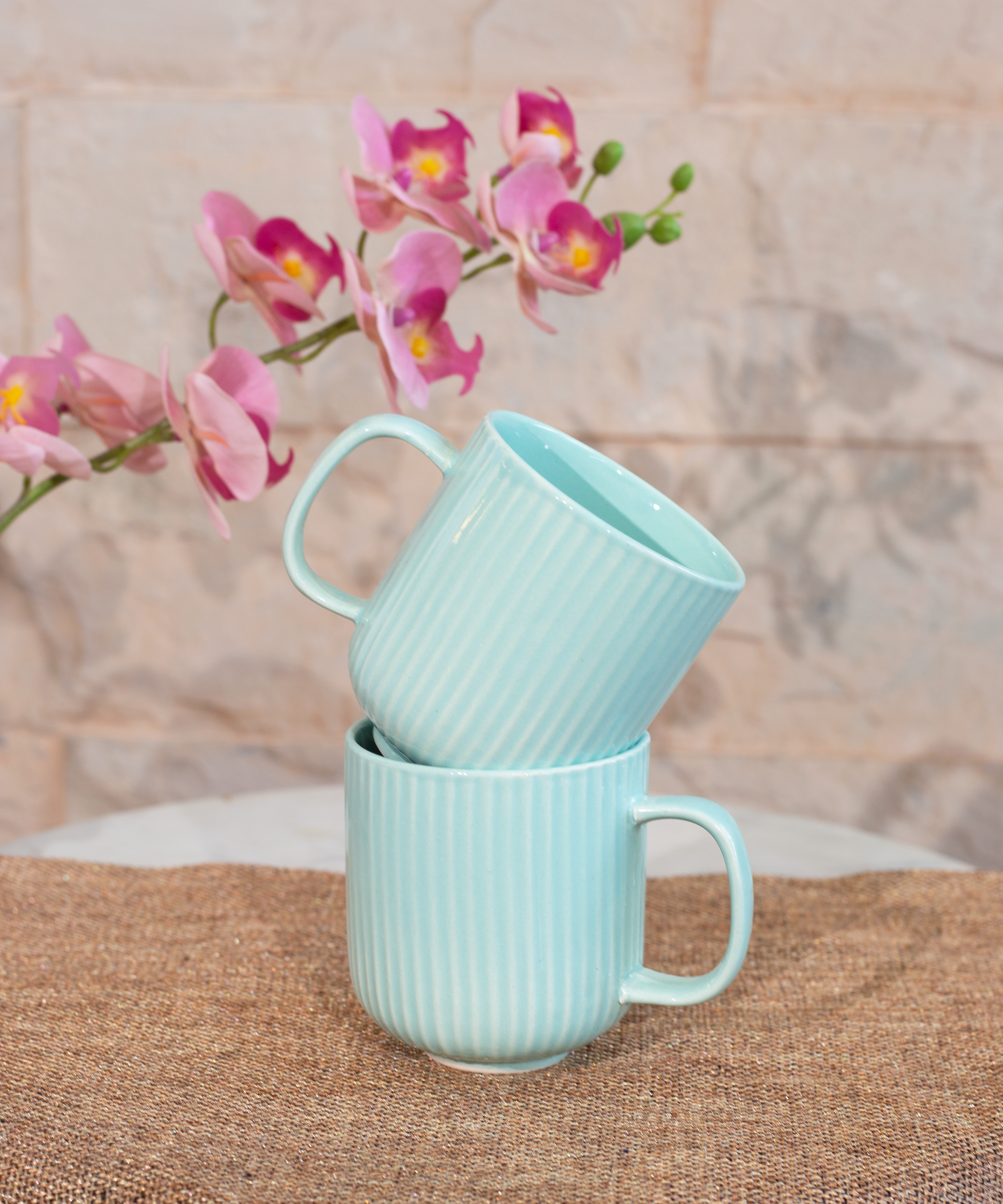 Linear Design Pastel Green Coffee Mug