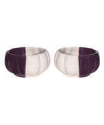 Ceramic Half Purple and White Bowls
