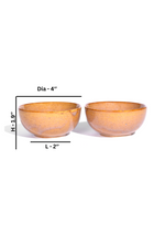 Studio Pottery Ceramic Ochre Brown Dual Toned Bowls - Set of 2