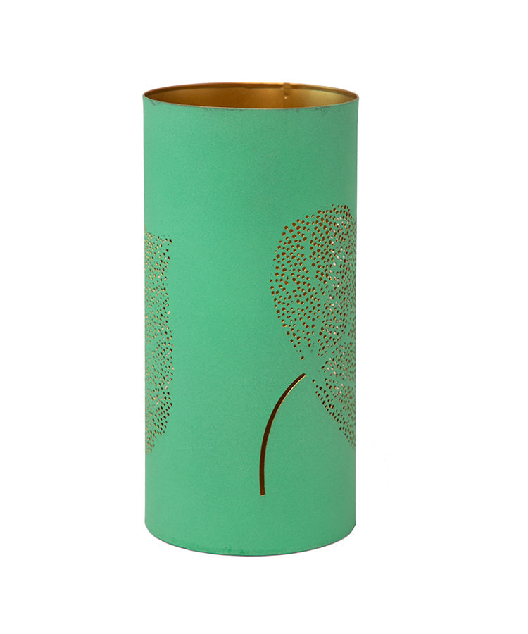 Green Motif Leaf Candle Holder