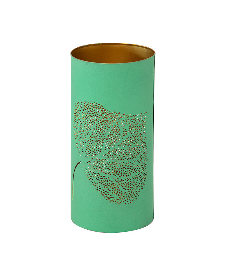 Green Motif Leaf Candle Holder