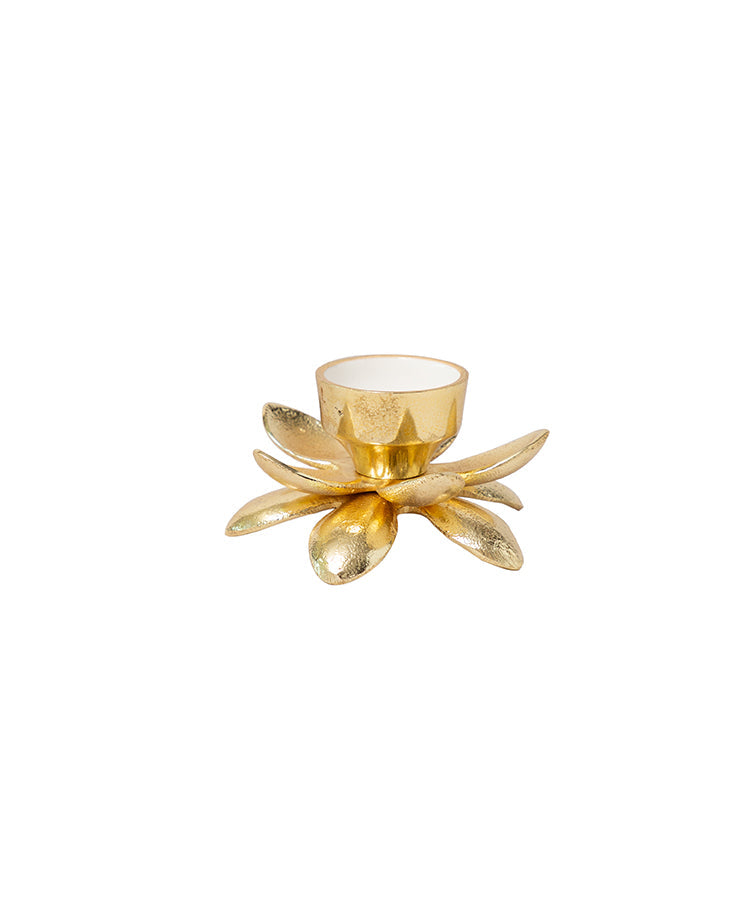 Gold Blooming Lotus Candle Holder