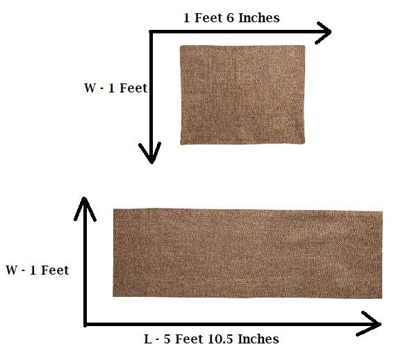 Light Brown Jute Set of 6 Table Mats with 1 Jute Runner