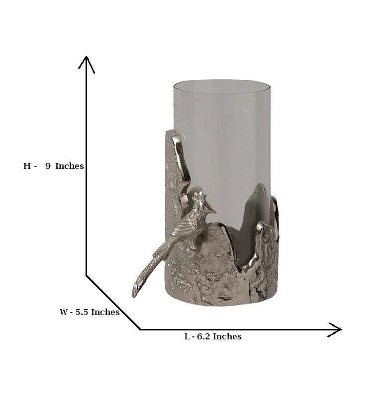 Silver Bird Candle Base Candle Holder