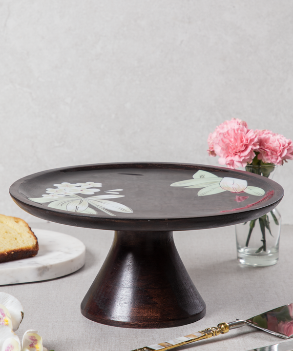 Frangipani Wooden Cake Stand