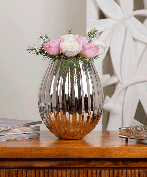 Silver Vase With Arch Curves