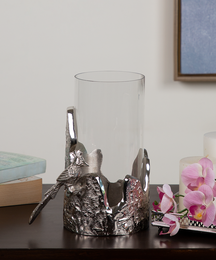 Silver Bird Candle Base Candle Holder