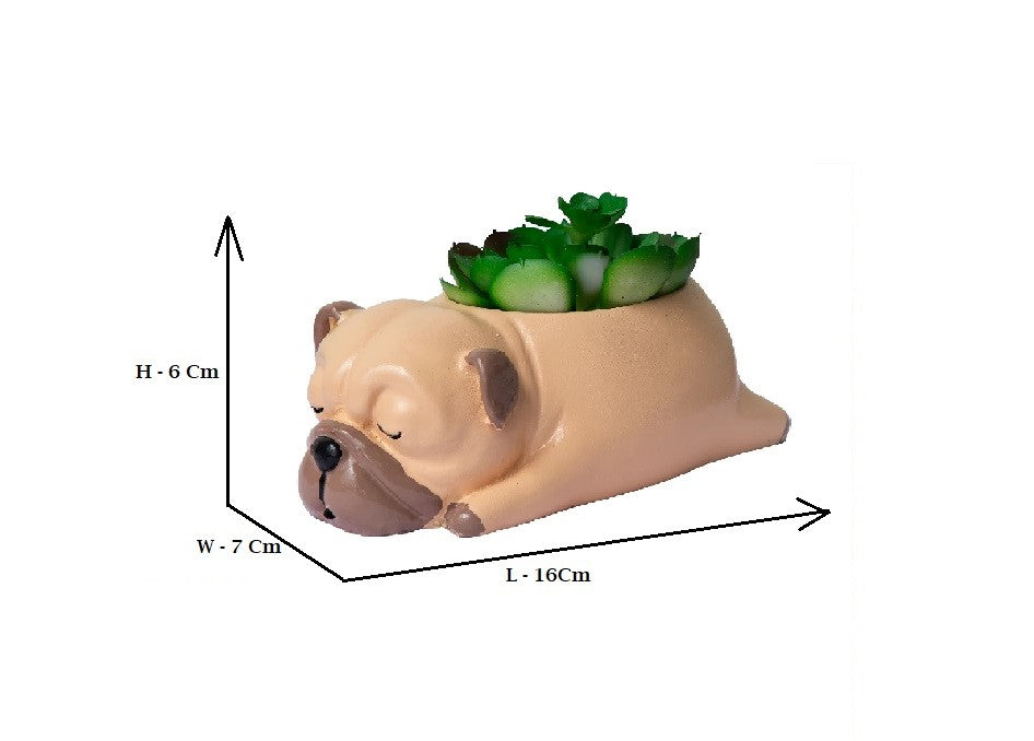 Cuddles the Pup Bulldog Small Succulent Pot