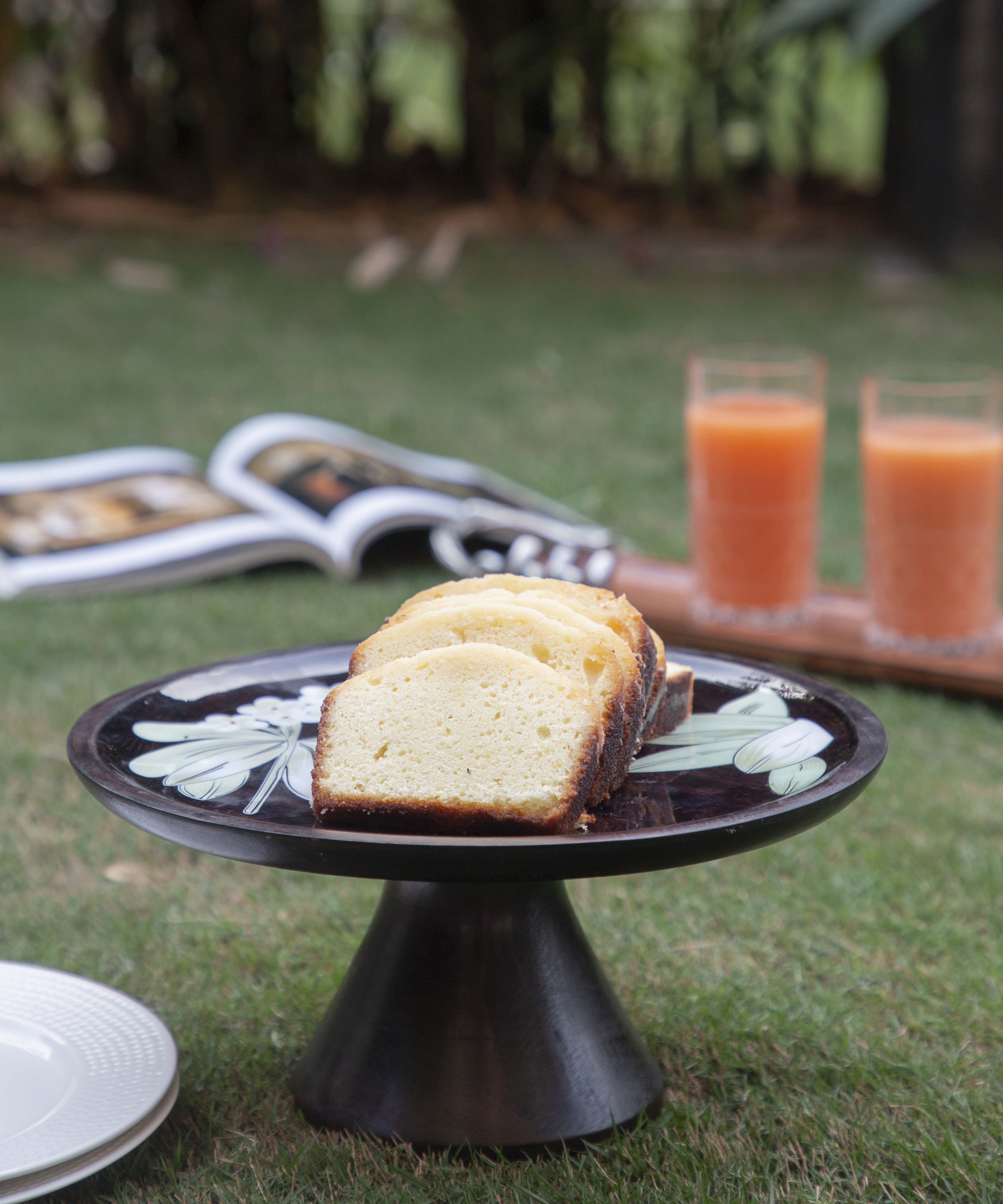 Frangipani Wooden Cake Stand