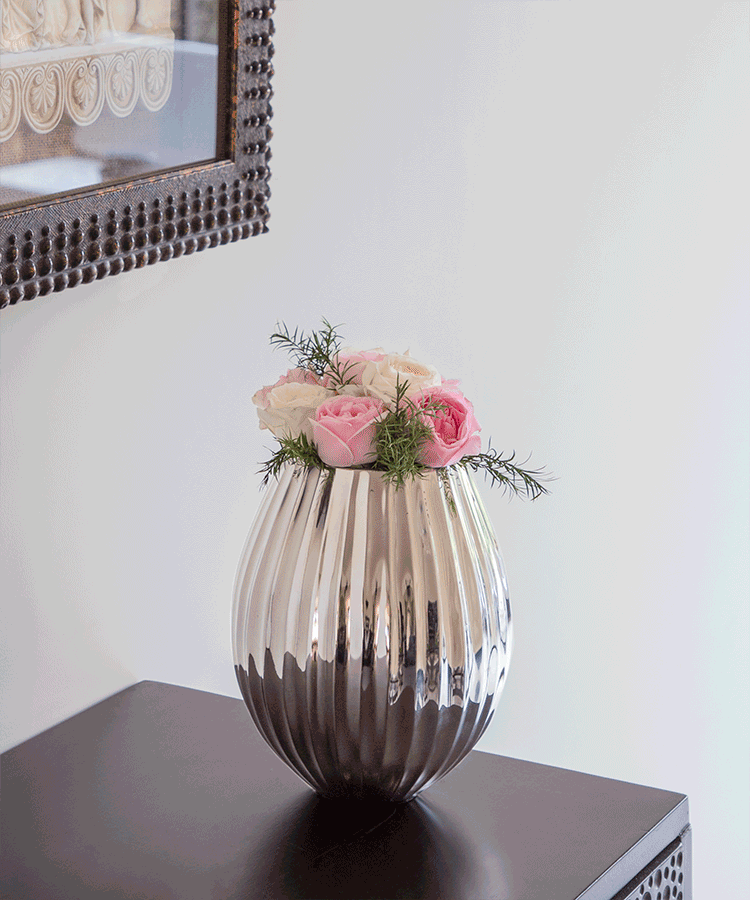 Silver Vase With Arch Curves