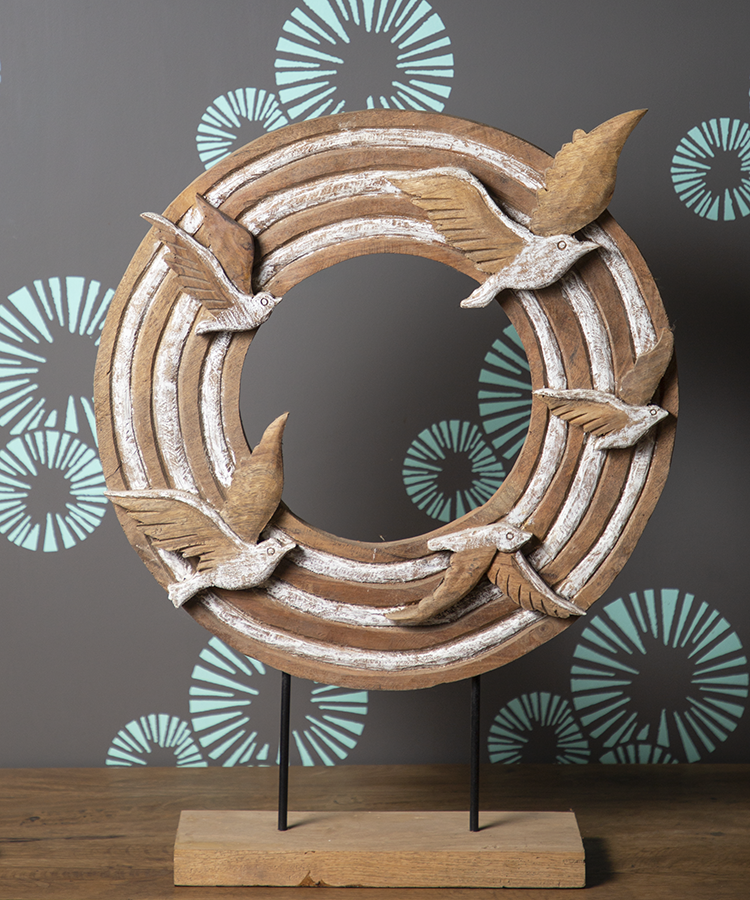 Infinity Wheel With Birds Sculpture