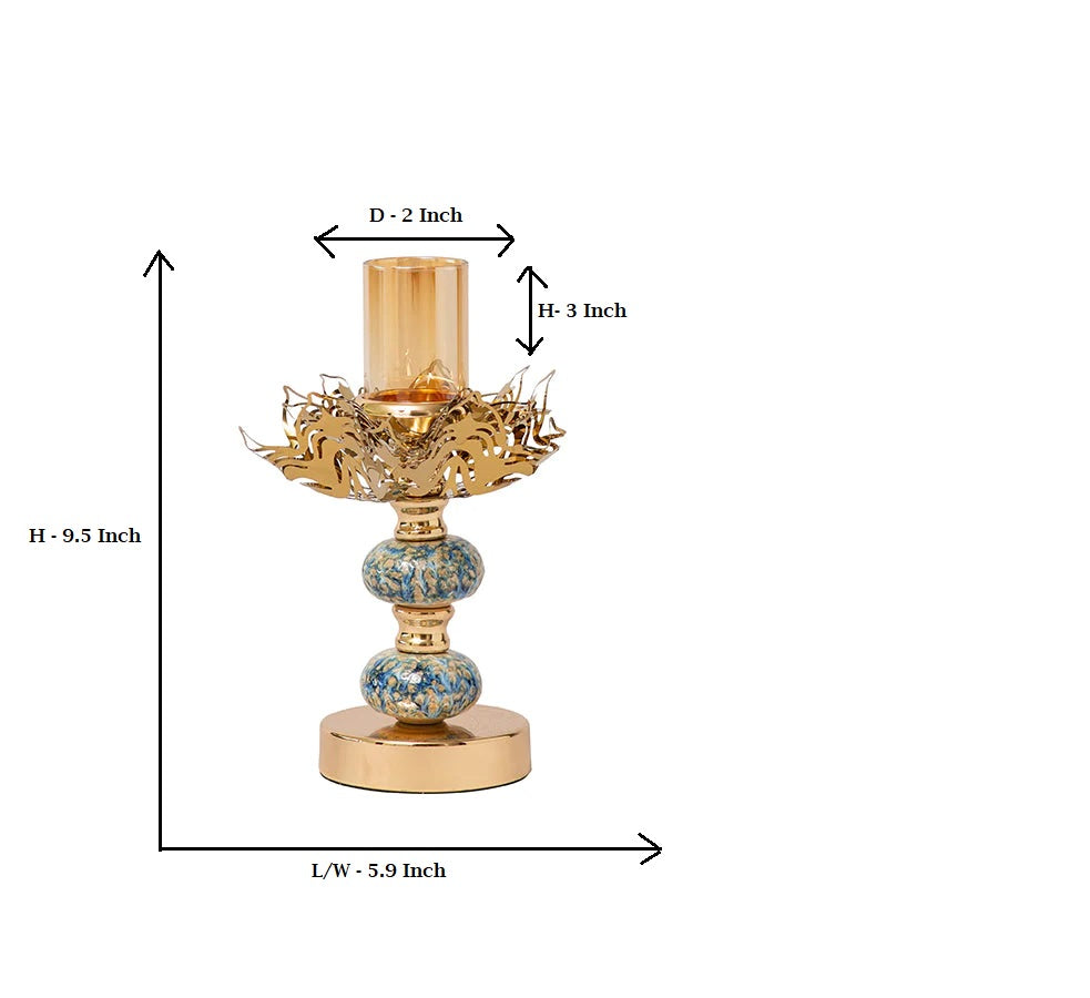 Two Balls Enamel Lotus Candle Holder