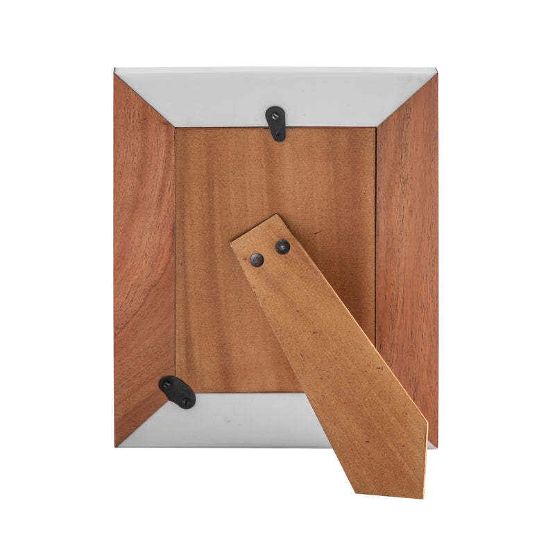 Half Wood Half White Marble Handcrafted Photoframe