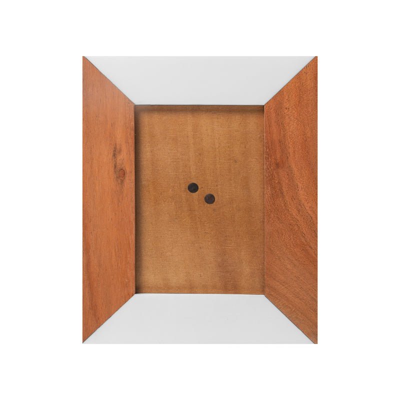 Half Wood Half White Marble Handcrafted Photoframe