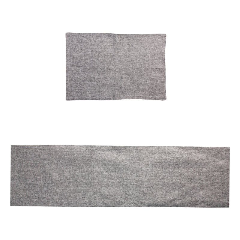 Grey Jute Set of 6 Table Mats with 1 Jute Runner