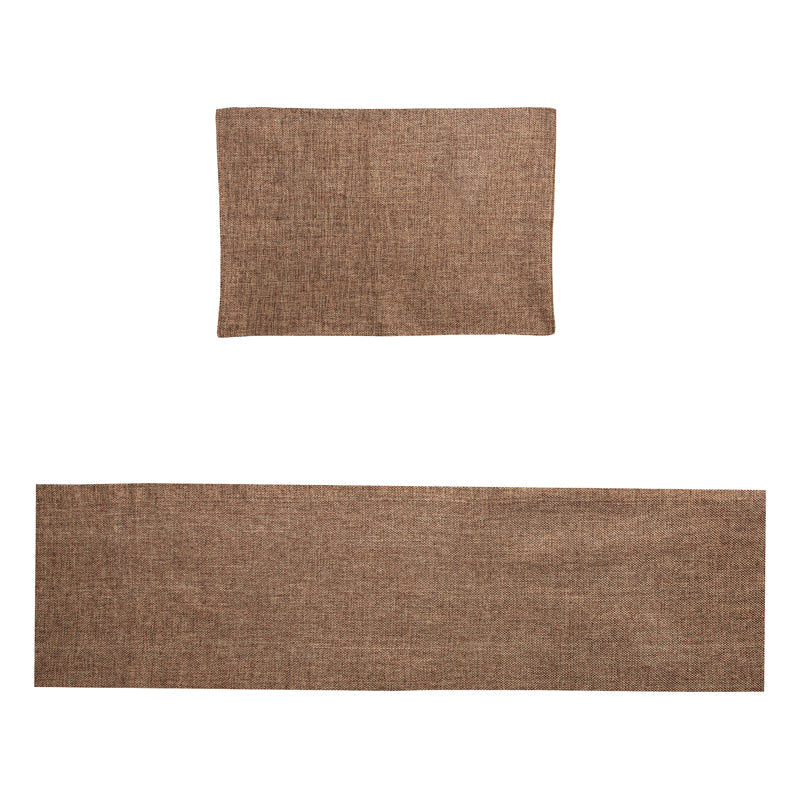 Light Brown Jute Set of 6 Table Mats with 1 Jute Runner