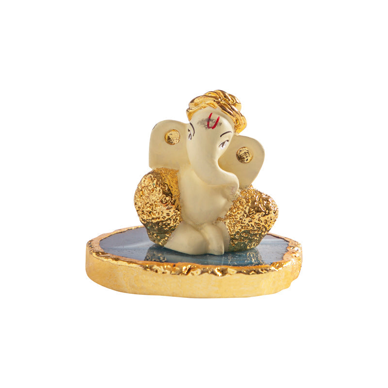 Lucky Charm Ganeshas on Semi Precious Agate Base