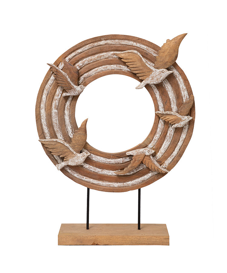 Infinity Wheel With Birds Sculpture