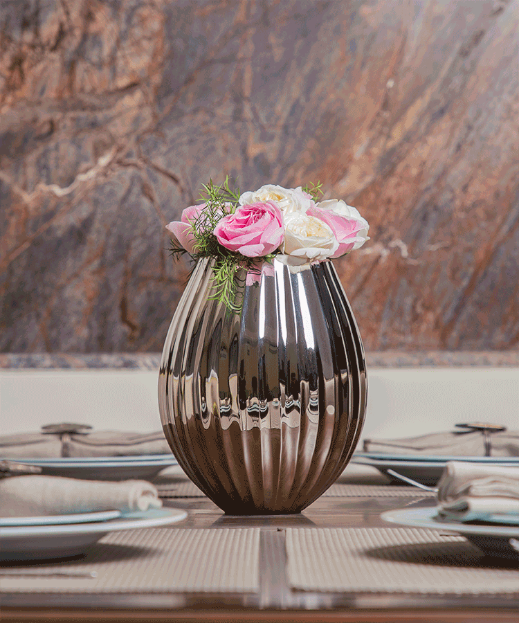 Silver Vase With Arch Curves