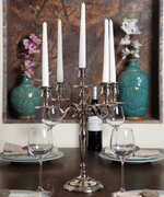 Silver Candle Holder Stand For 5 Taper Candles