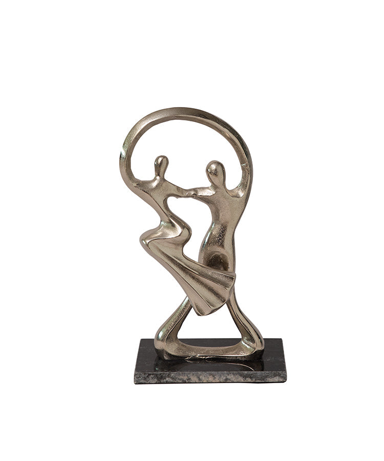 Silver Swirling Couple Sculpture