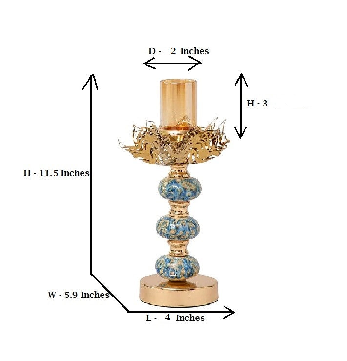 Three Balls Enamel Lotus Candle Holder