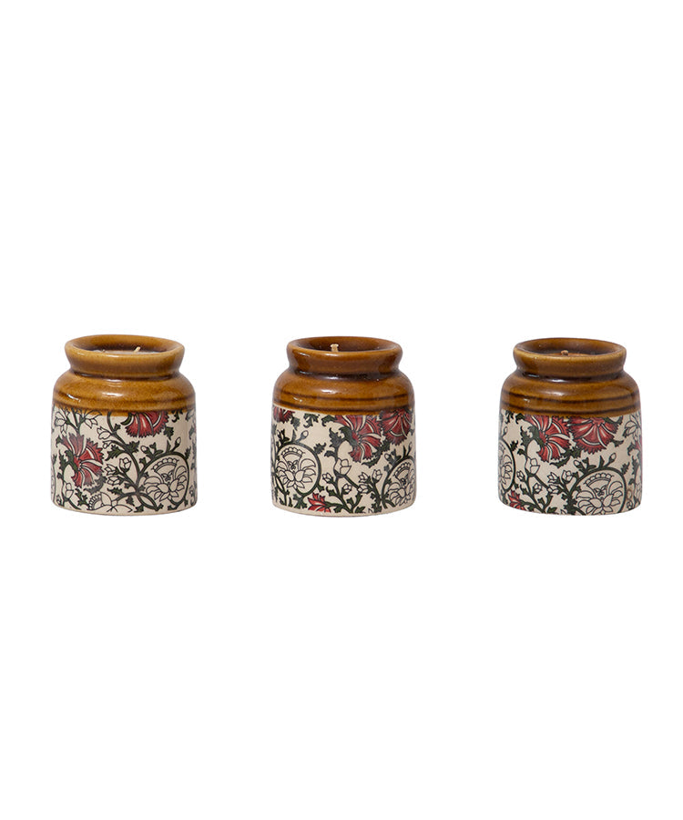 Kalamkari Burni Candle Set Of Three
