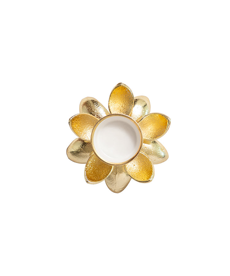 Gold Blooming Lotus Candle Holder