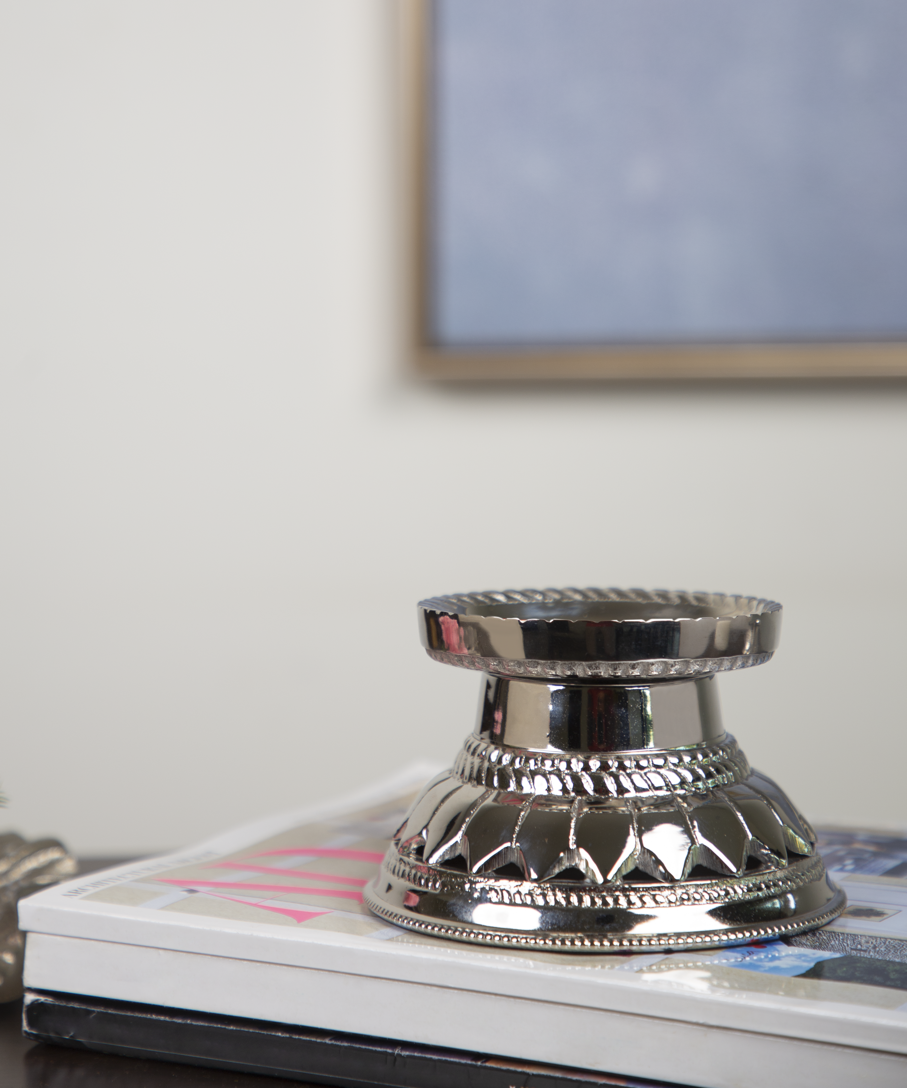 Silver Mandala Candle Holder