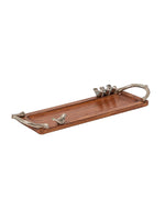 Wooden Tray With Silver Birds