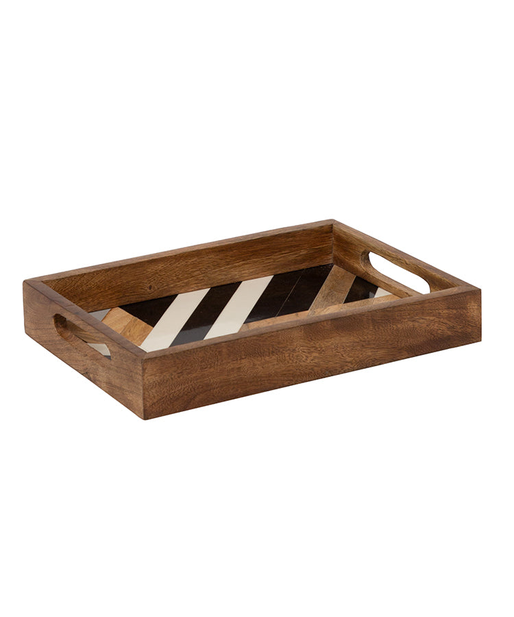 Mango Wood And Resin Trays - Set Of 2