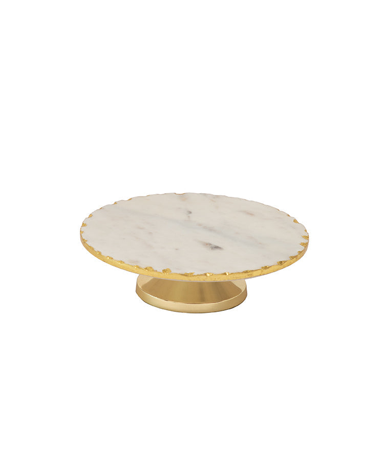 White Marble Single Tier Cake Stand