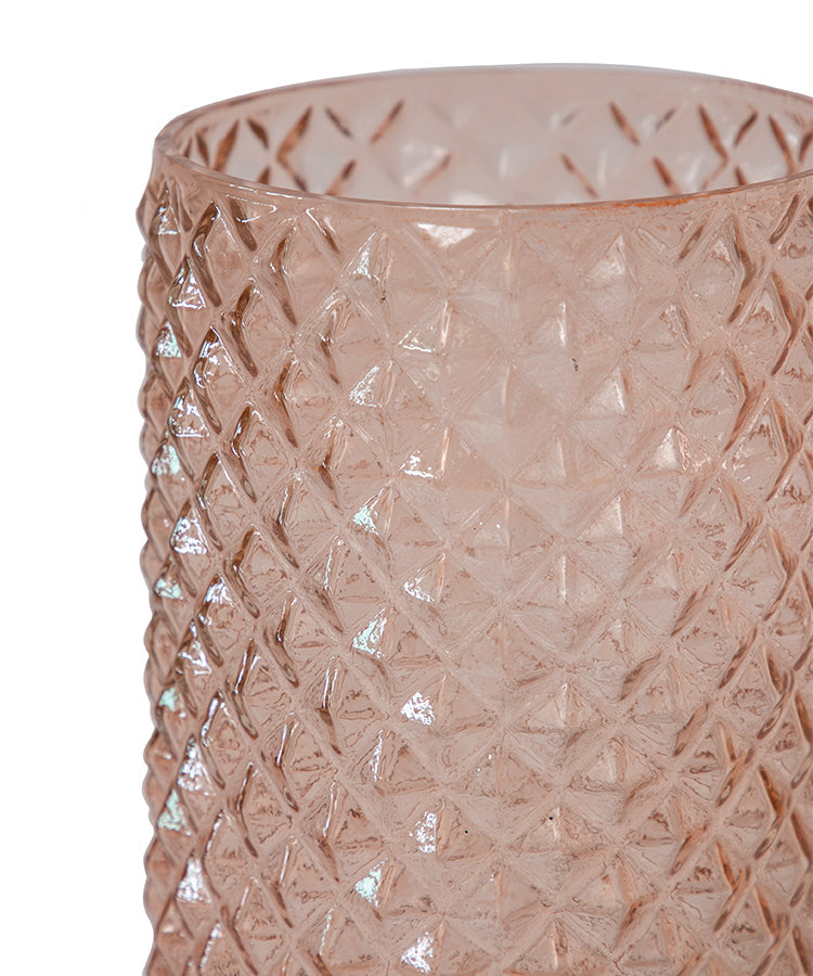 Straight Blush Rose Glass Vase
