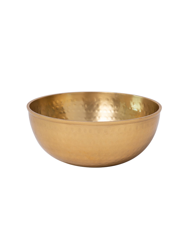 Brass Serving Bowl On Deer Horns