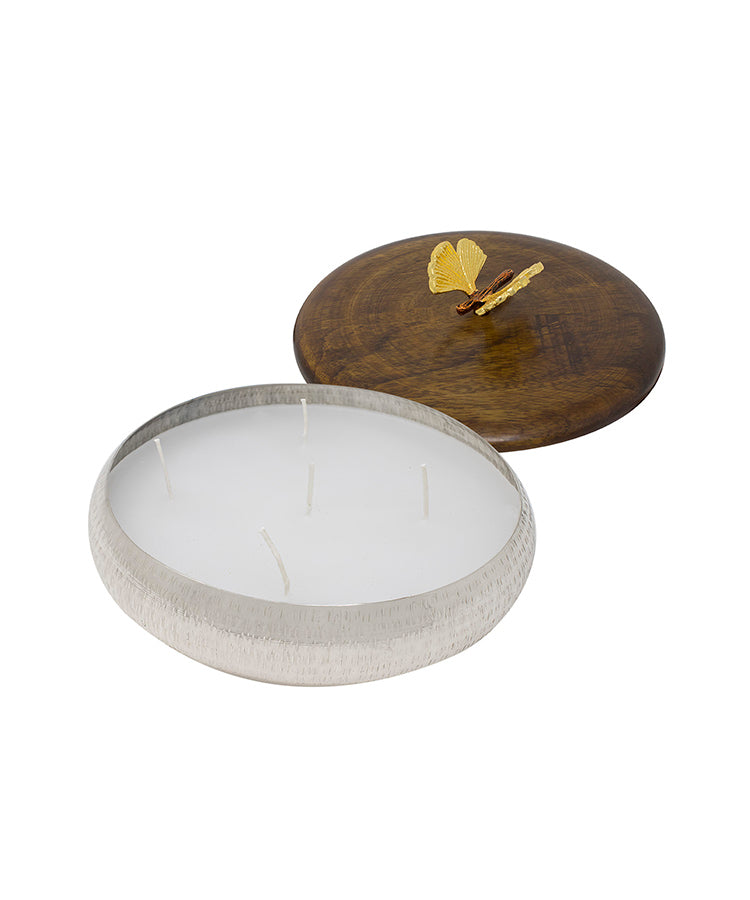 Silver Butterfly Lid Candle Holder Jar
