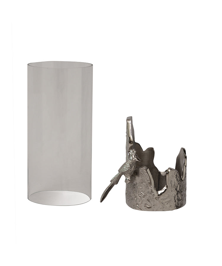 Silver Bird Candle Base Candle Holder
