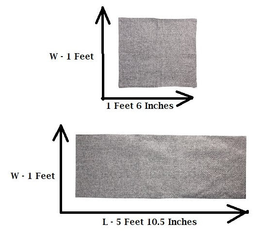 Grey Jute Set of 6 Table Mats with 1 Jute Runner