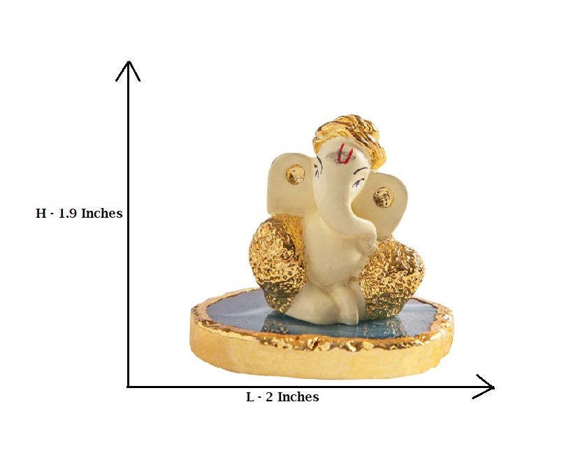 Lucky Charm Ganeshas on Semi Precious Agate Base