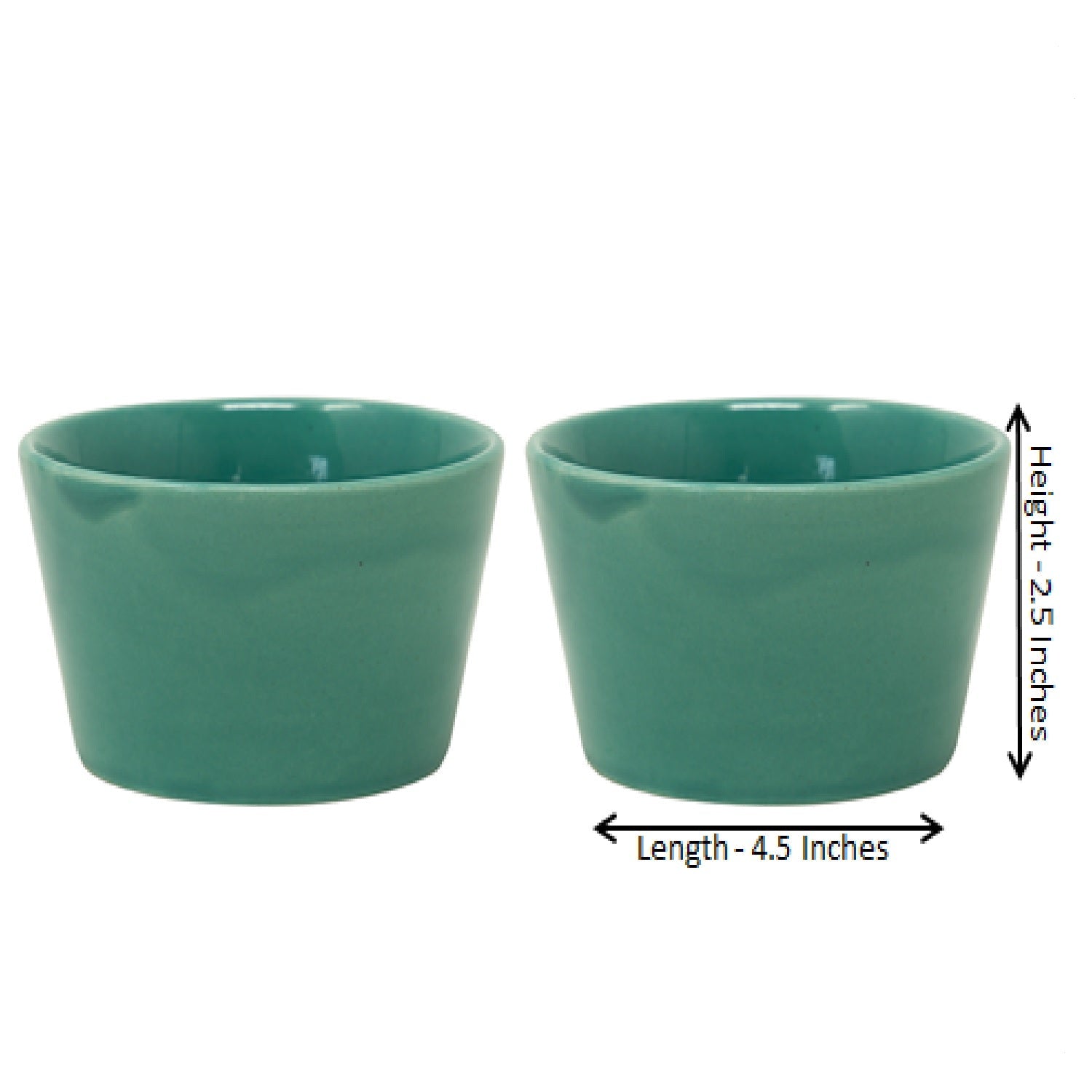 Studio Pottery Sea Green Glazed Snack Bowls (set of 2)