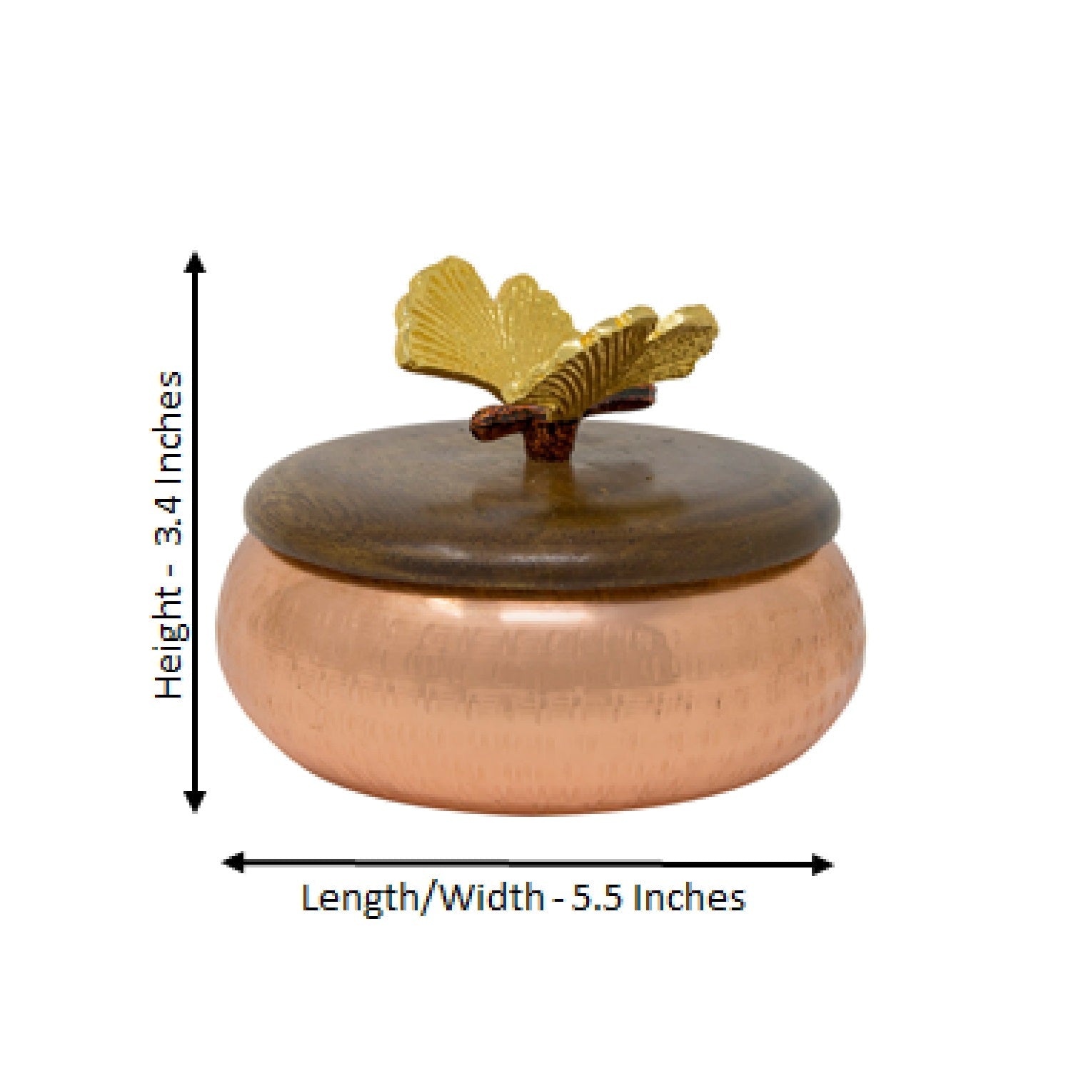 Copper Butterfly Lid Candle Holder Jar