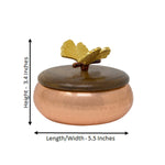 Copper Butterfly Lid Candle Holder Jar