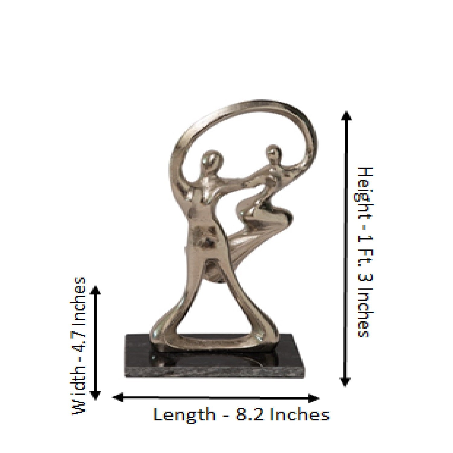 Silver Swirling Couple Sculpture