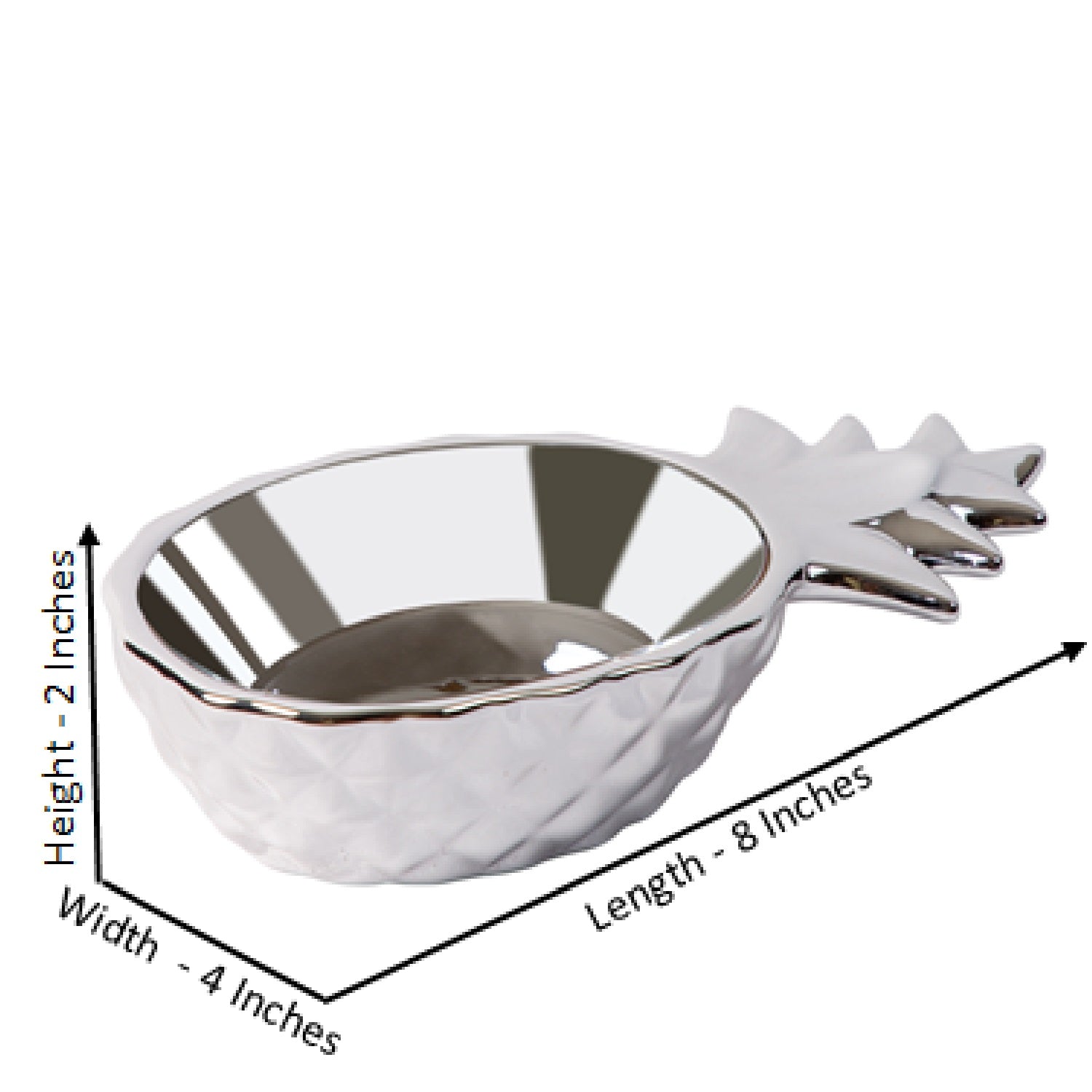 Silver Pineapple Ceramic Serving Bowl