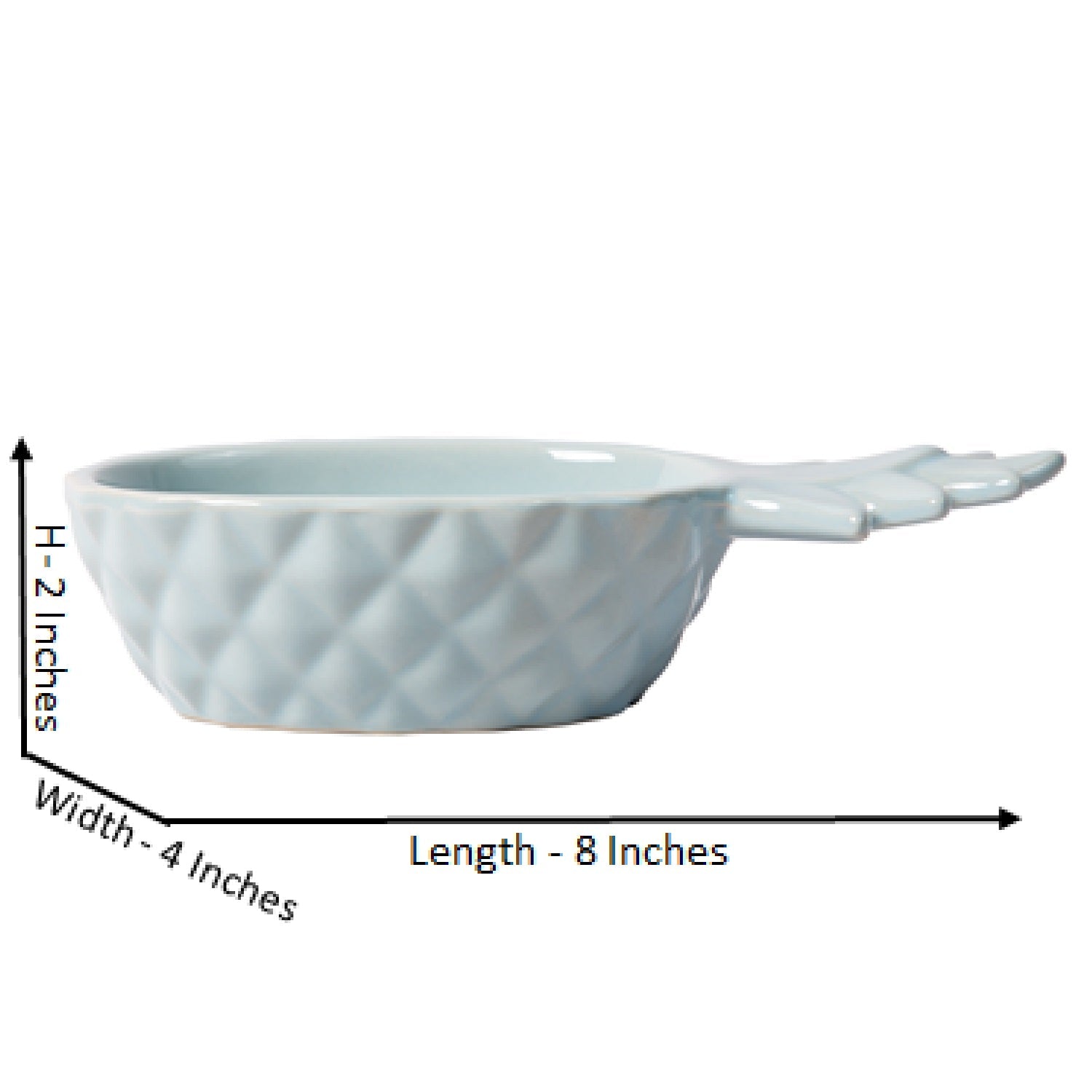 Pineapple Ceramic Light Blue Snack Bowl