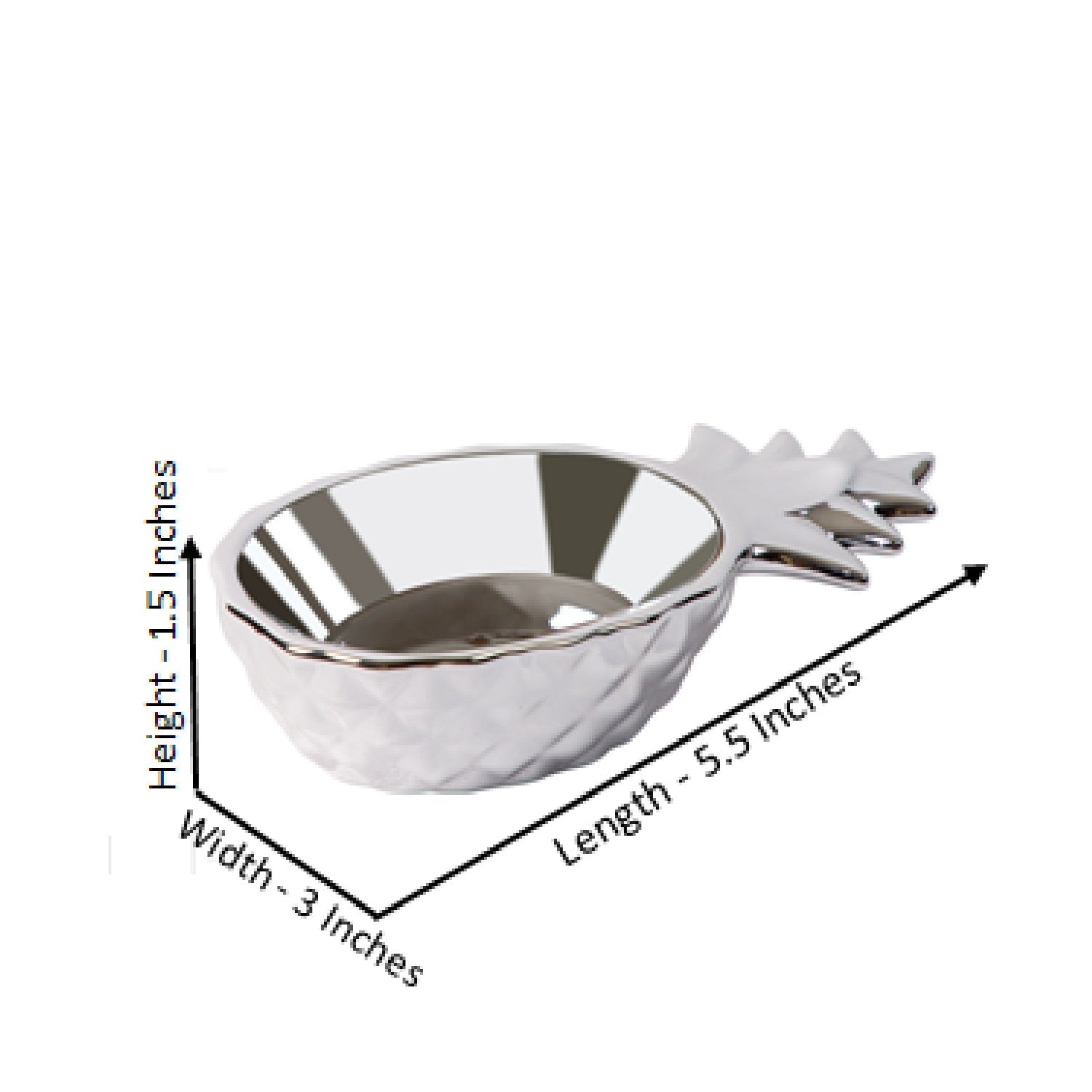 Pineapple Oval Ceramic Small Snack Bowl