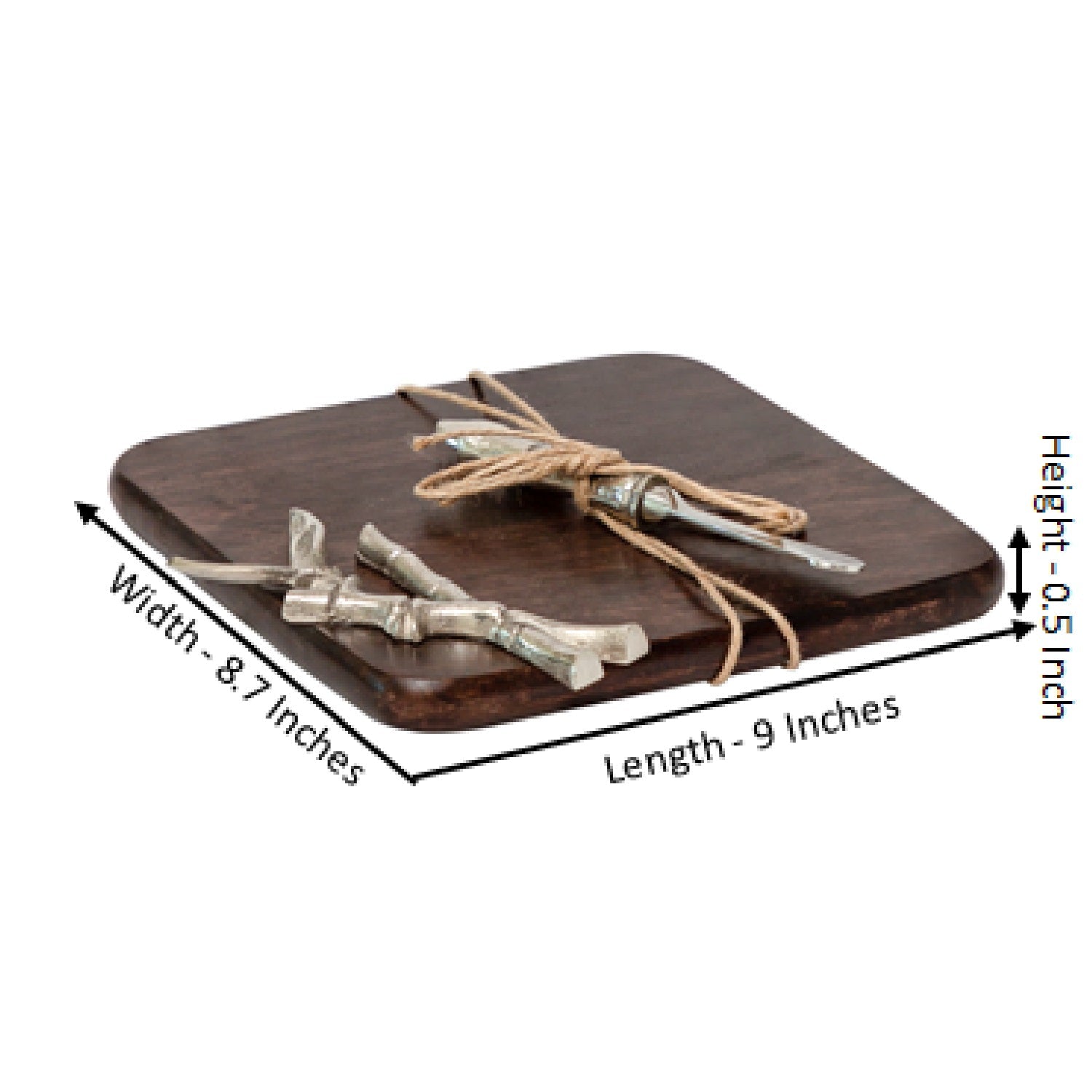 Bamboo Embellished Wooden Cheese Platter with Knife