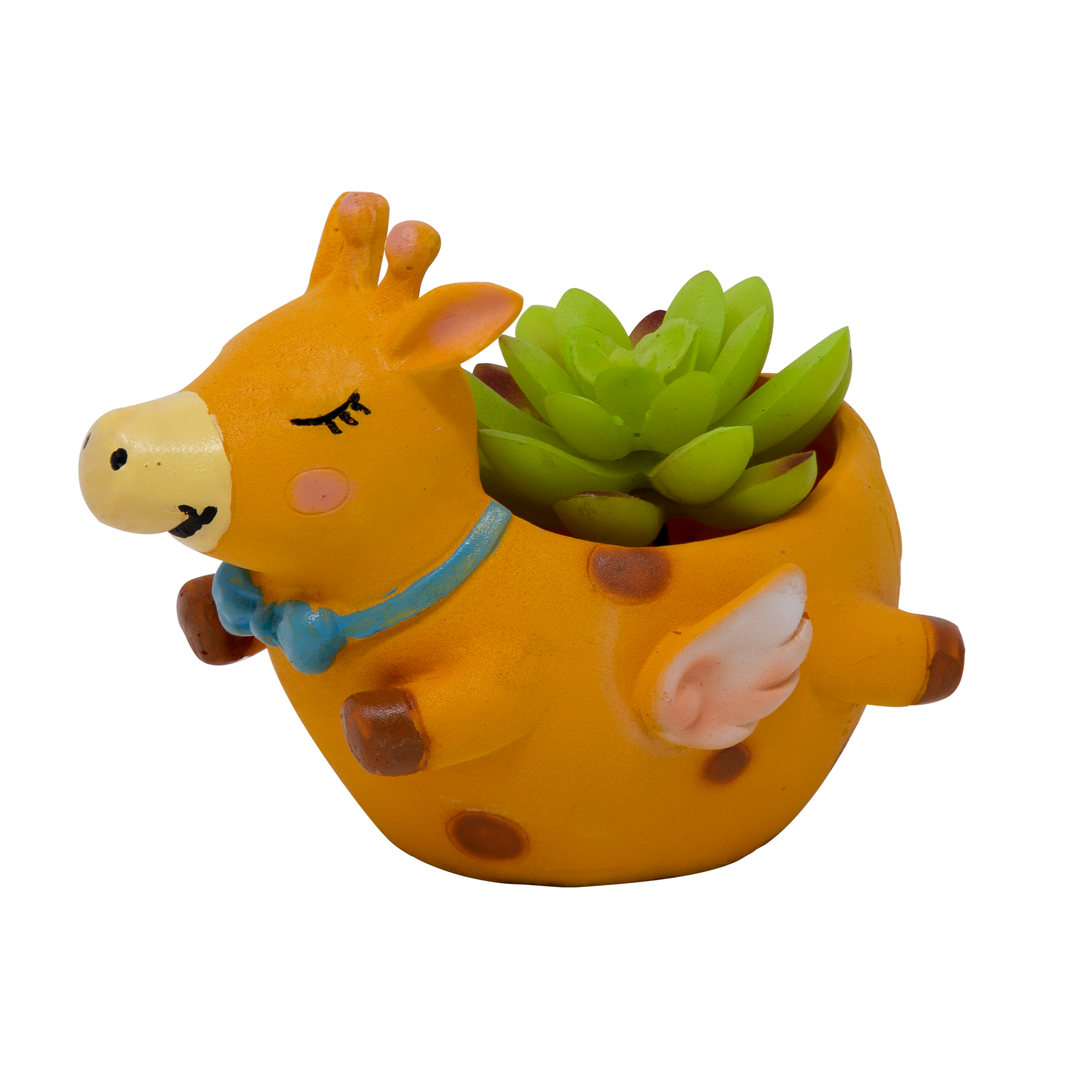 Twee Flying Giraffe Planter Pot(Artificial Succulent Plant Included with this Planter Pot)